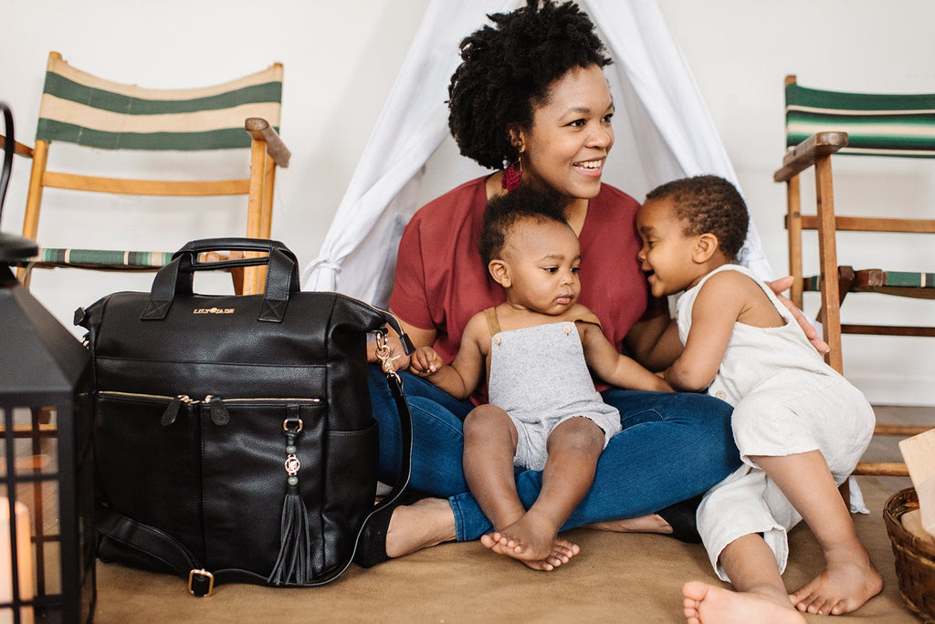 camping with kids, indoor camping, lily jade diaper bag, family activities