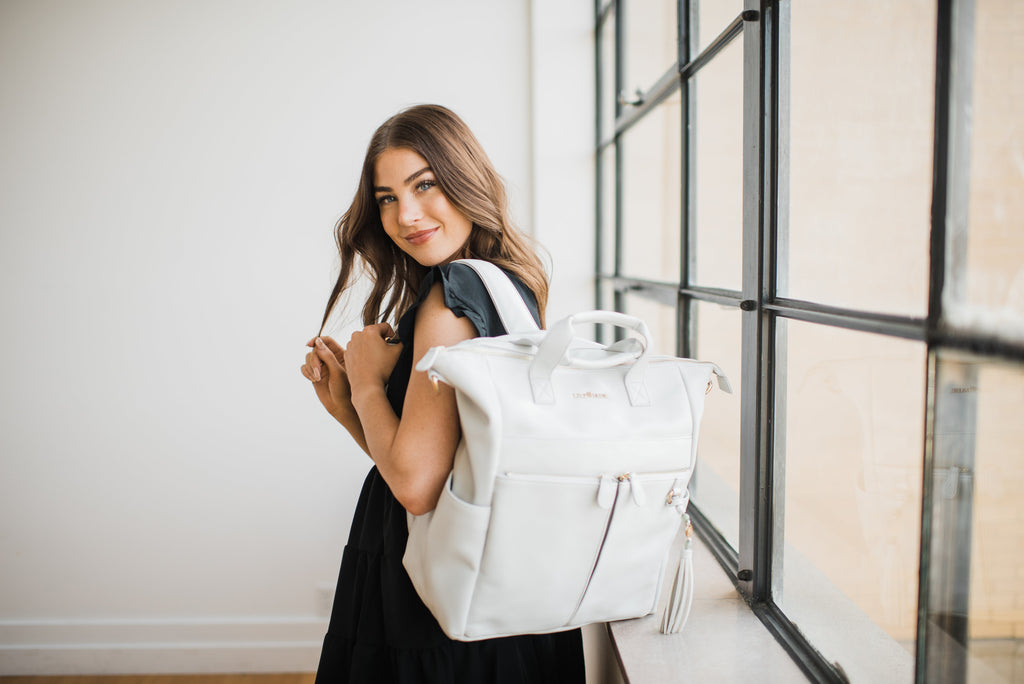 Comes In Waves Tan Leather Baby Bag