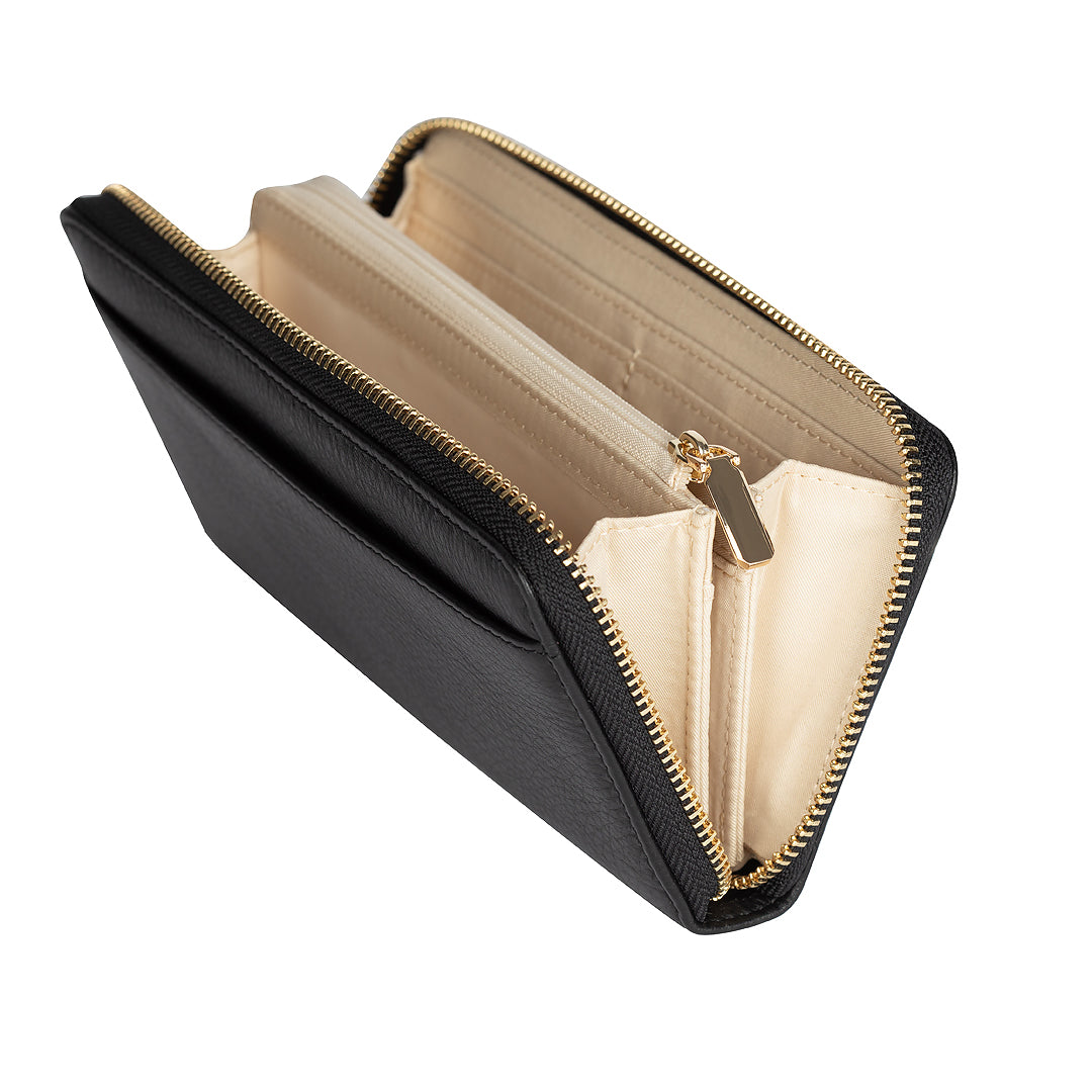 Lily Jade - Amber Wallet - Black-Natural & Gold