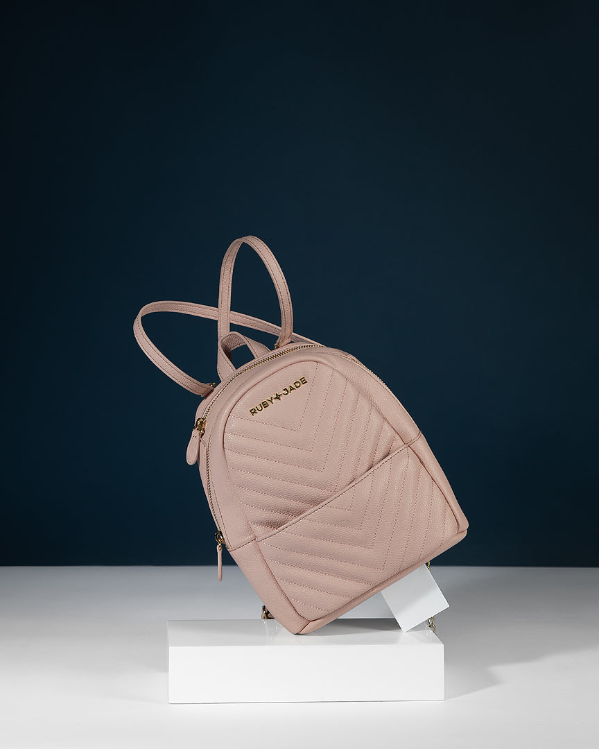 blush leather backpack Amilia
