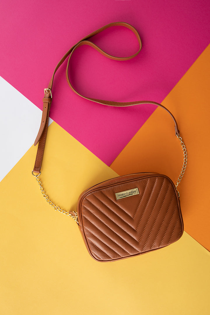 Leigh - (Leather) Camel & Gold – Lily Jade