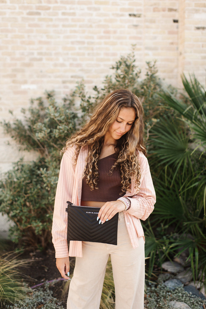 Wristlet - (Vegan) Black & Silver - Lily Jade